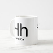 Alphabet der Typografie-Tasse - Helvetica Kaffeetasse (Vorderseite Links)