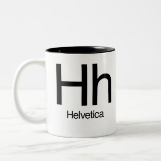 Alphabet der Typografie-Tasse - Helvetica Zweifarbige Tasse