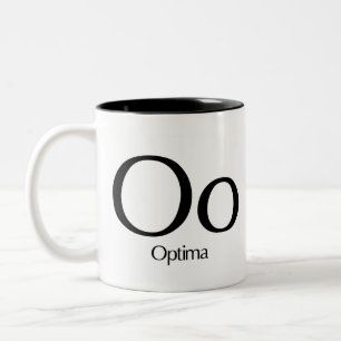 Alphabet der Typografie-Tasse - Optimum-Tasse Zweifarbige Tasse