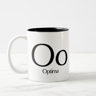 Alphabet der Typografie-Tasse - Optimum-Tasse Zweifarbige Tasse