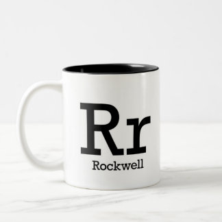 Alphabet der Typografie-Tasse - Rockwell Zweifarbige Tasse