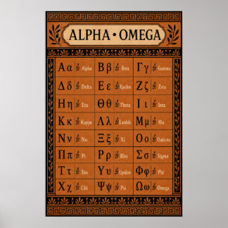 Alphabet des Altgriechischen Terrakotta-Töpferei-D Poster