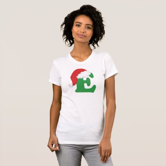 Alphabet des Weihnachtsbuchstabe-E T-Shirt (Vorne ganz)