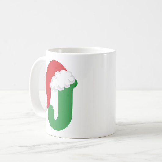 Alphabet des Weihnachtsbuchstabe-J Kaffeetasse (Vorderseite Links)