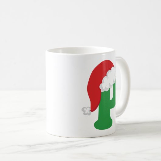 Alphabet des Weihnachtsbuchstabe-P Kaffeetasse (VorderseiteRechts)