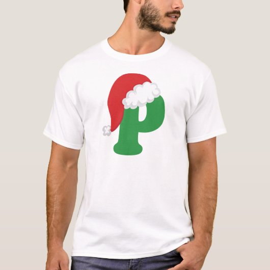 Alphabet des Weihnachtsbuchstabe-P T-Shirt (Vorderseite)