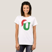 Alphabet des Weihnachtsbuchstabe-U T-Shirt (Vorne ganz)