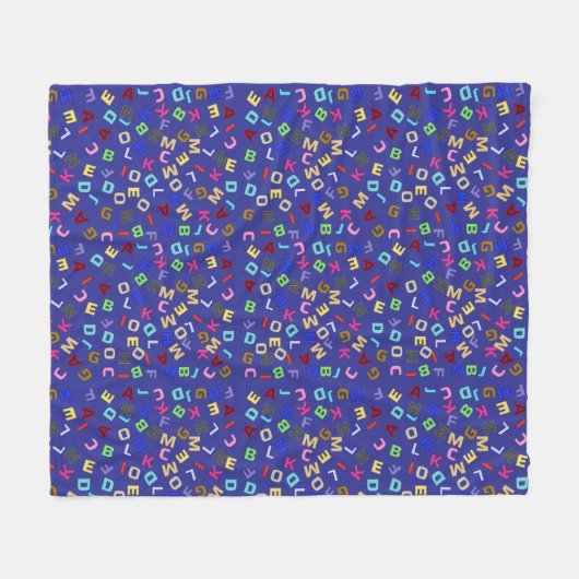 Alphabet Design Fleece Blanket (Vorderseite (Horizontal))