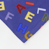 Alphabet Design Fleece Blanket (Ecke)