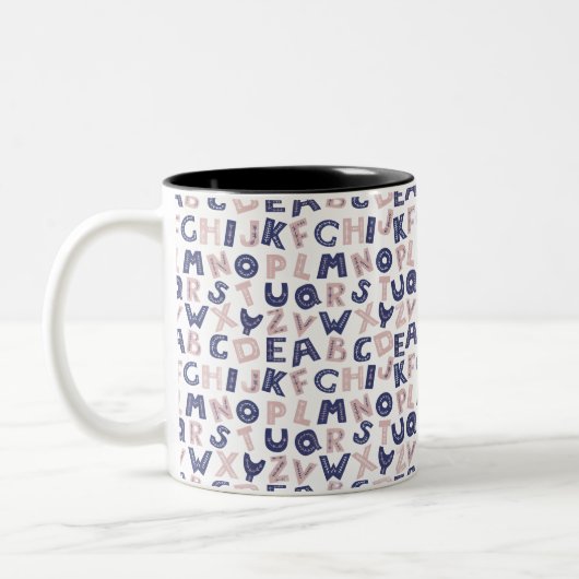 Alphabet Design  Zweifarbige Tasse (Links)