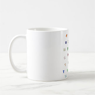 Alphabet-Designtasse Kaffeetasse