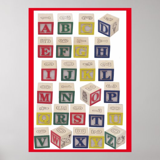 Alphabet Diagramm Extra große farbige Blöcke Poster (Vorne)