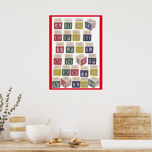 Alphabet Diagramm Extra große farbige Blöcke Poster (Küche)