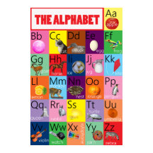 Alphabet Diagramm farbig mit Bildern für Kinder