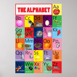 Alphabet Diagramm farbig mit Bildern für Kinder Poster