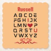 Alphabet Diagramm I I Liebe Sie Untersetzer (Vorderseite)