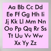 Alphabet Diagramm Pale Pink Poster (Vorne)