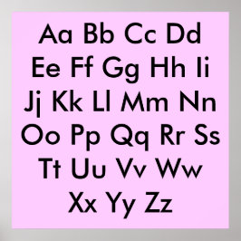 Alphabet Diagramm Pale Pink Poster