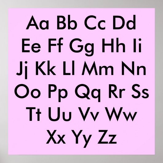 Alphabet Diagramm Pale Pink Poster (Vorne)