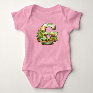 🦕💖 Alphabet Dino “G” Baby Body 👶✨ Strampler