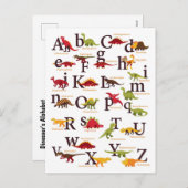 Alphabet Dinosaurier Feiertagspostkarte (Vorne/Hinten)