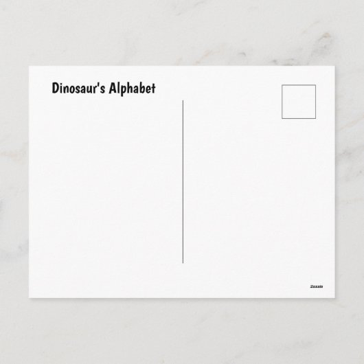 Alphabet Dinosaurier Feiertagspostkarte (Rückseite)