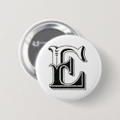 Alphabet e, Buchstabe e, Monogramm e, Buchstaben e Button (Vorne & Hinten)