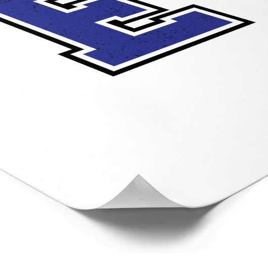 Alphabet E in Blue Color Poster (Ecke)