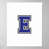 Alphabet E in Blue Color Poster (Vorne)