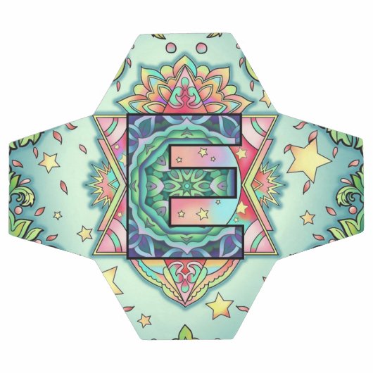 Alphabet E mandala Fußball (Flach)