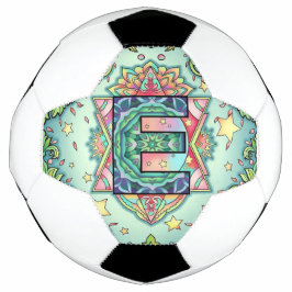 Alphabet E mandala Fußball