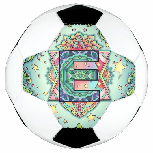 Alphabet E mandala Fußball (Vorderseite)