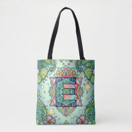 Alphabet E mandala Tasche