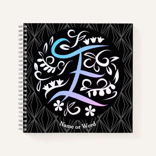 Alphabet E Monogram Handwriting Notizblock (Vorderseite)