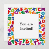 Alphabet Einladung (Vorne/Hinten)