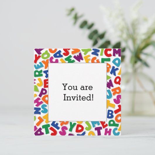 Alphabet Einladung (Stehend Vorderseite)