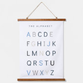 Alphabet, englisches Alphabet Wandteppich Mit Holzrahmen (Vorderseite)