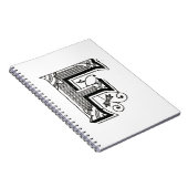 Alphabet f, Buchstabe f, Schriftart f, Monogramm f Notizblock (Rechte Seite)