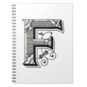 Alphabet f, Buchstabe f, Schriftart f, Monogramm f Notizblock (Vorderseite)