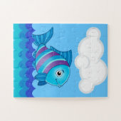 Alphabet F für Fisch-übergroße Puzzlespiel-Stücke Puzzle (Horizontal)