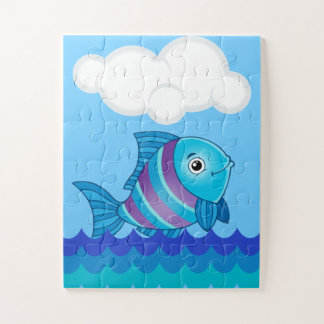 Alphabet F für Fisch-übergroße Puzzlespiel-Stücke Puzzle