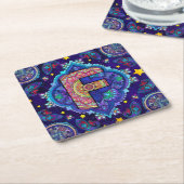 Alphabet F mandala Rechteckiger Pappuntersetzer (angewinkelt)