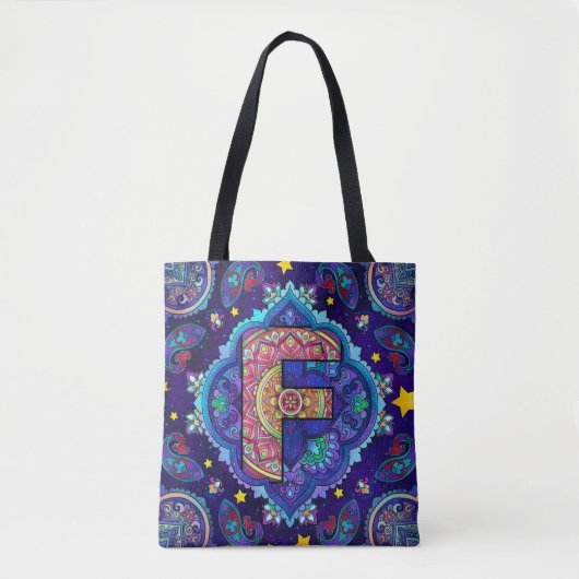 Alphabet F mandala Tasche (Vorderseite)