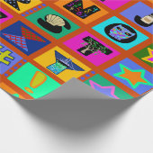 Alphabet farbiges Geschenkpapier - Red Blue (Ecke)