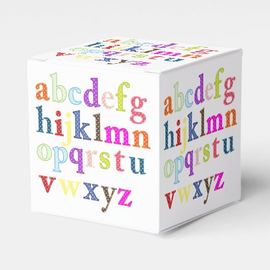 Alphabet Favor Box Geschenkschachtel (Vorderseite)