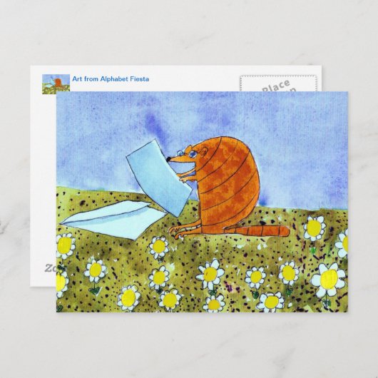 Alphabet Fiesta Armadillo Postkarte (Vorne/Hinten)