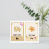 Alphabet-Flashcards, ABC-Bildungskarten E,F,G,H Postkarte (Stehend Vorderseite)