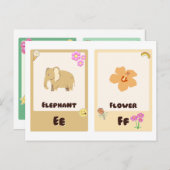 Alphabet-Flashcards, ABC-Bildungskarten E,F,G,H Postkarte (Vorne/Hinten)