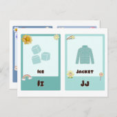 Alphabet-Flashcards, ABC-Bildungskarten I,H,K,L Postkarte (Vorne/Hinten)