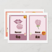 Alphabet-Flashcards, ABC-Bildungskarten Q,R,S,T Postkarte (Vorne/Hinten)